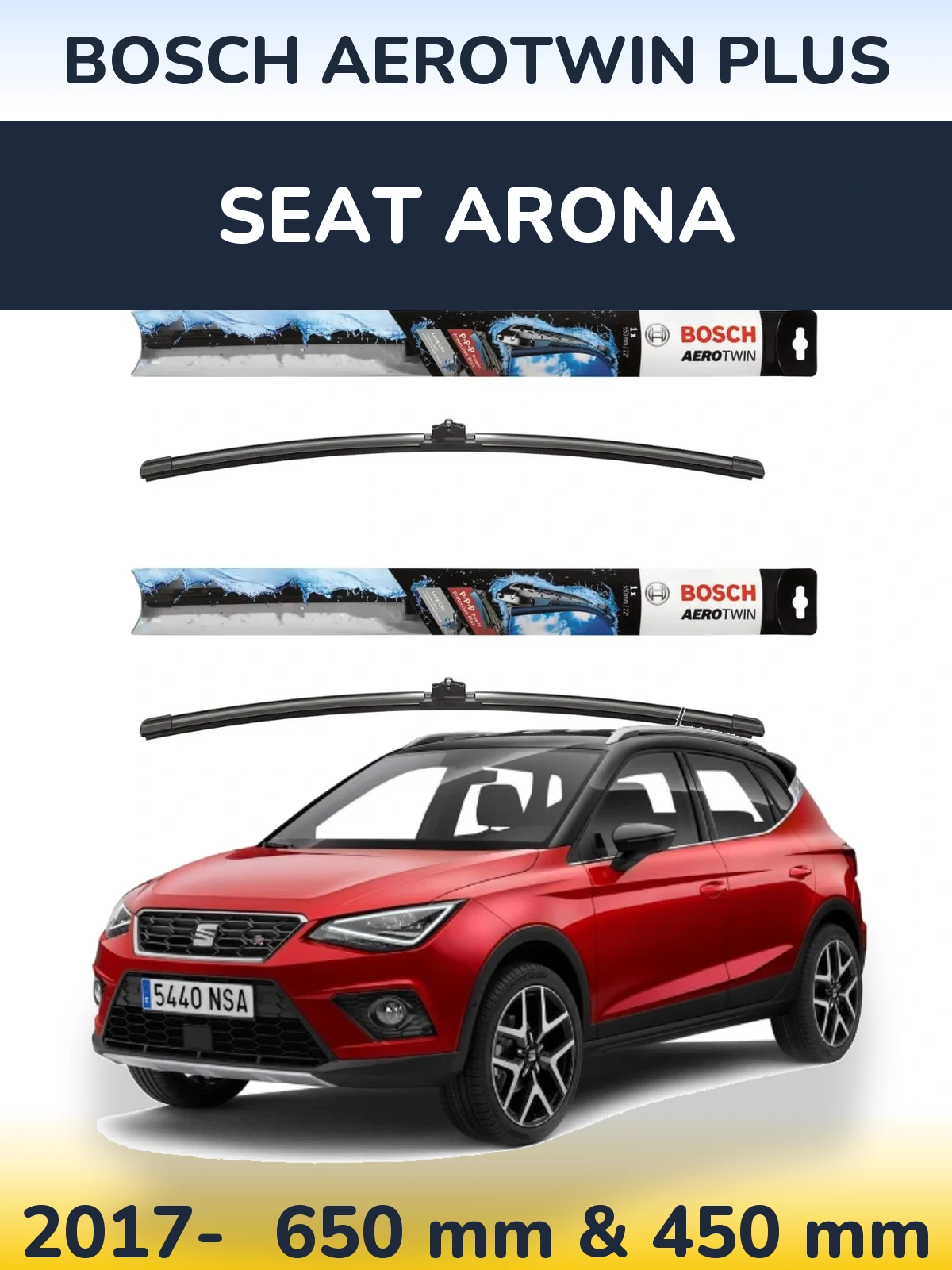 Torkarblad BOSCH AeroTwin Plus för SEAT Arona