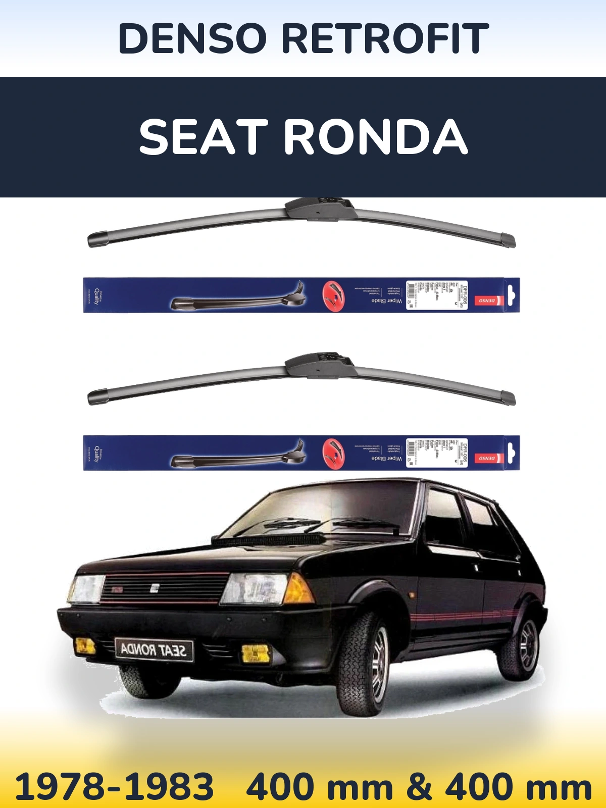 Комплект передних дворников Denso Retrofit 400 & 400 мм для SEAT Ronda 1978-1983