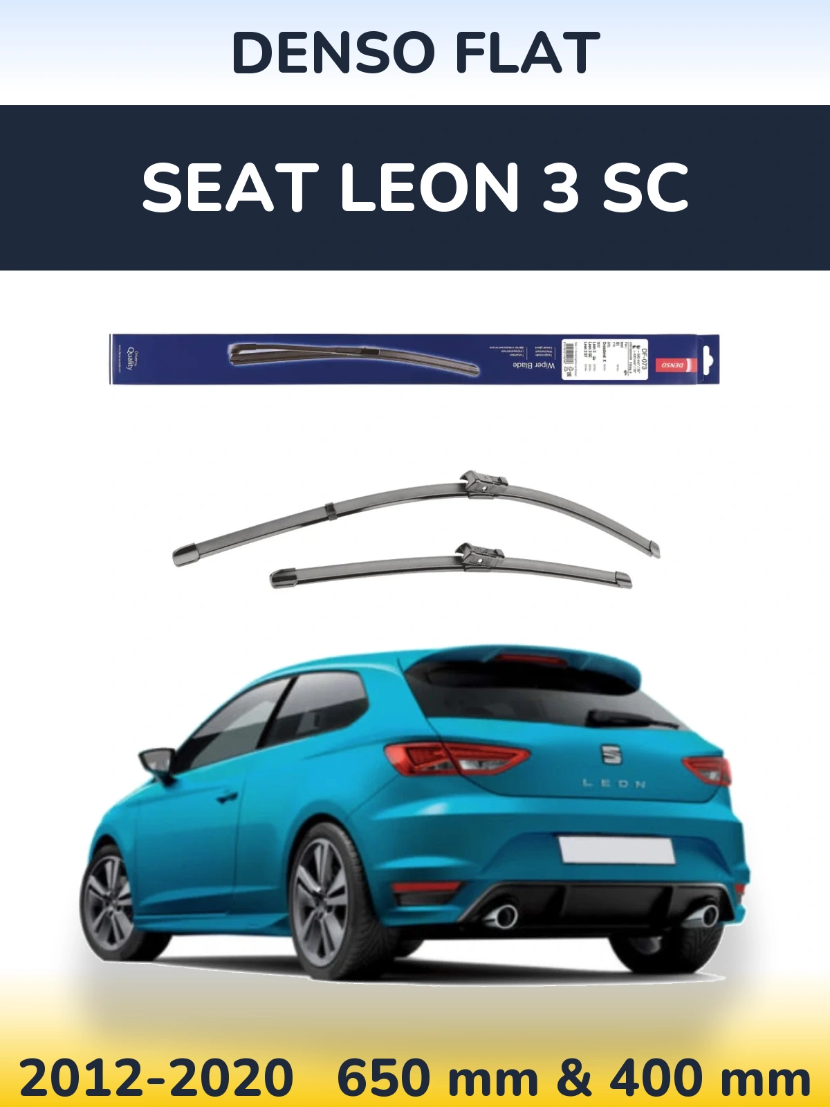 Комплект передних дворников Denso Flat 650 & 400 мм для SEAT Leon 3 SC 2012-2020