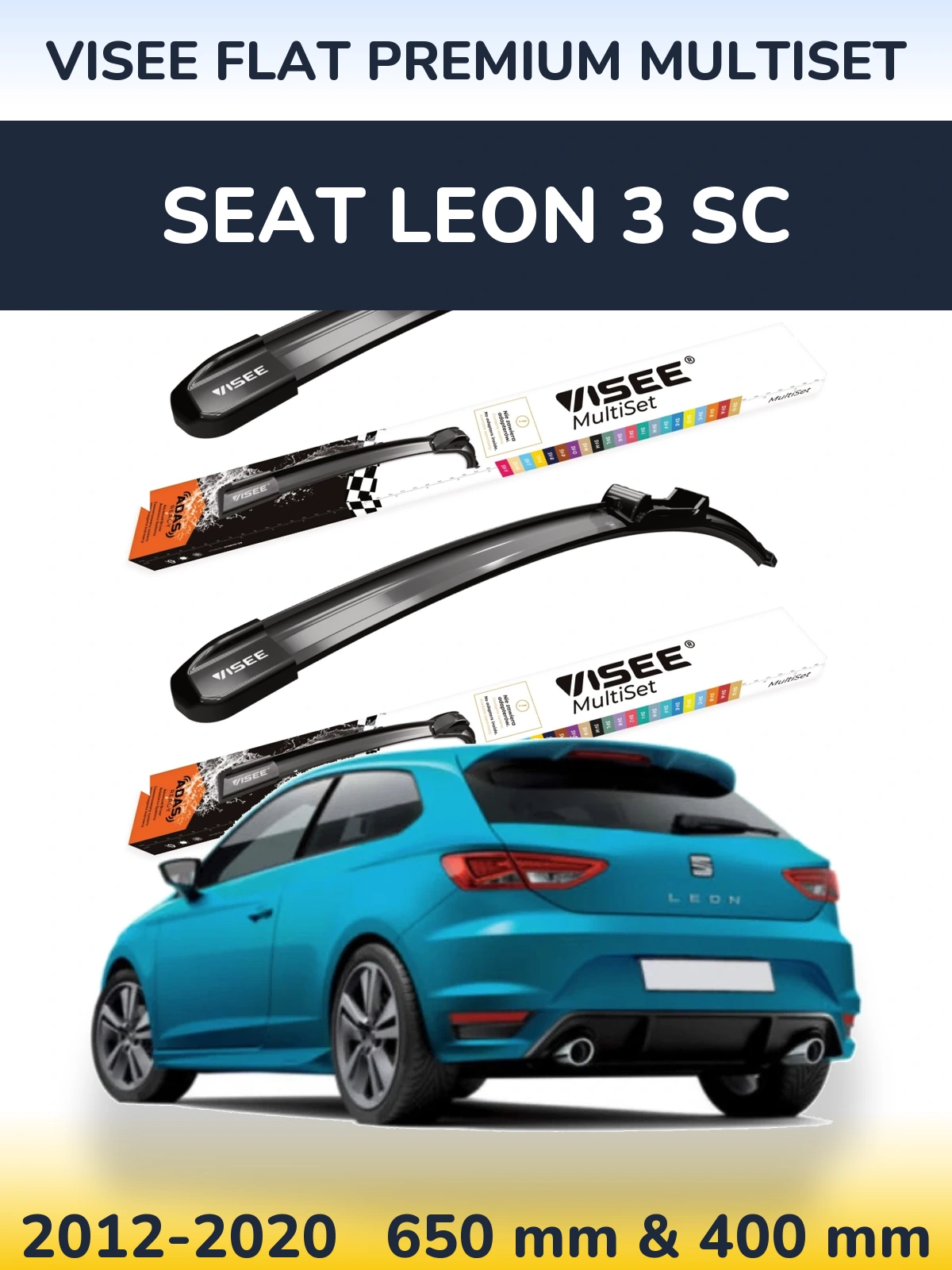 Torkarblad VISEE FLAT PREMIUM MultiSet för SEAT Leon 3 SC