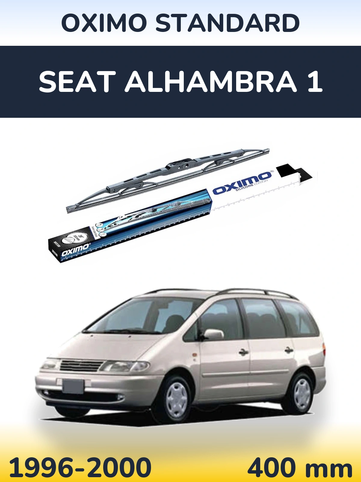 Rear wiper blade Oximo Standard 400 mm for SEAT Alhambra 1 1996-2000