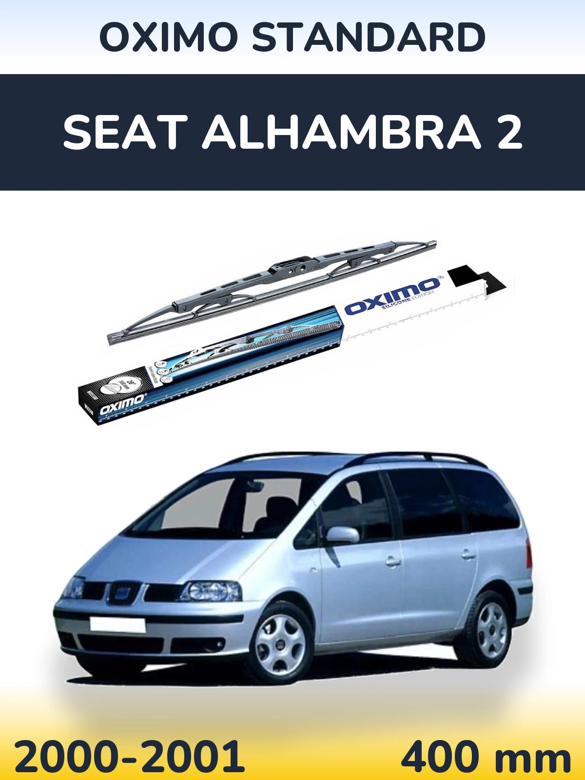 Rear wiper blade Oximo Standard 400 mm for SEAT Alhambra 2 2000-2001
