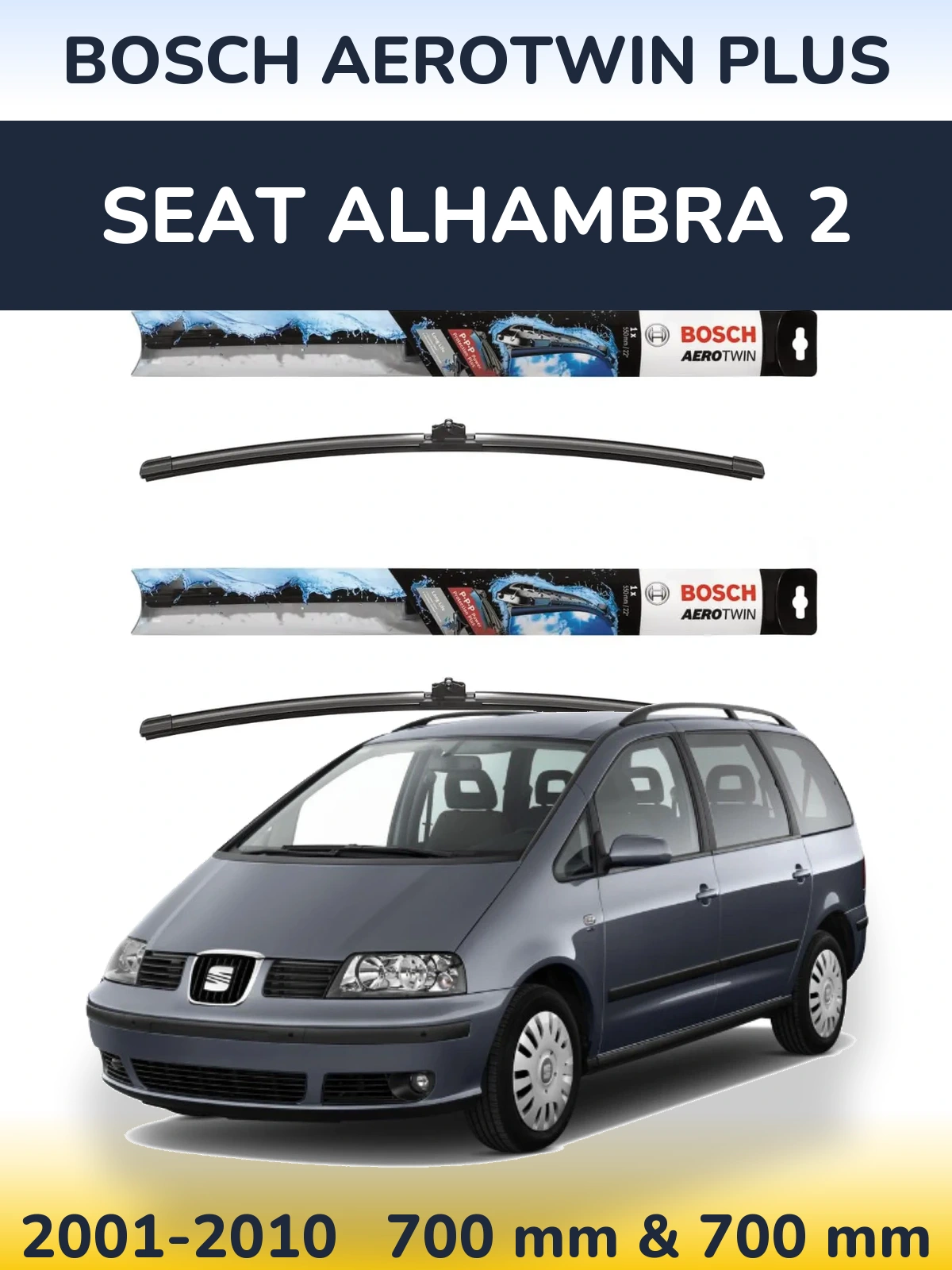 Torkarblad BOSCH AeroTwin Plus för SEAT Alhambra 2