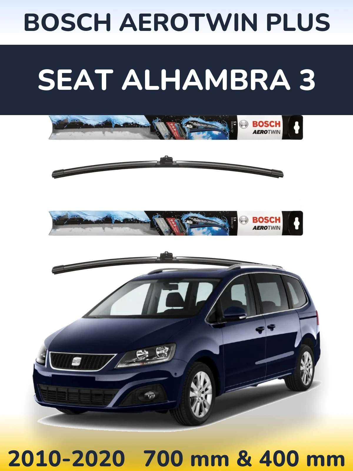 Torkarblad BOSCH AeroTwin Plus för SEAT Alhambra 3