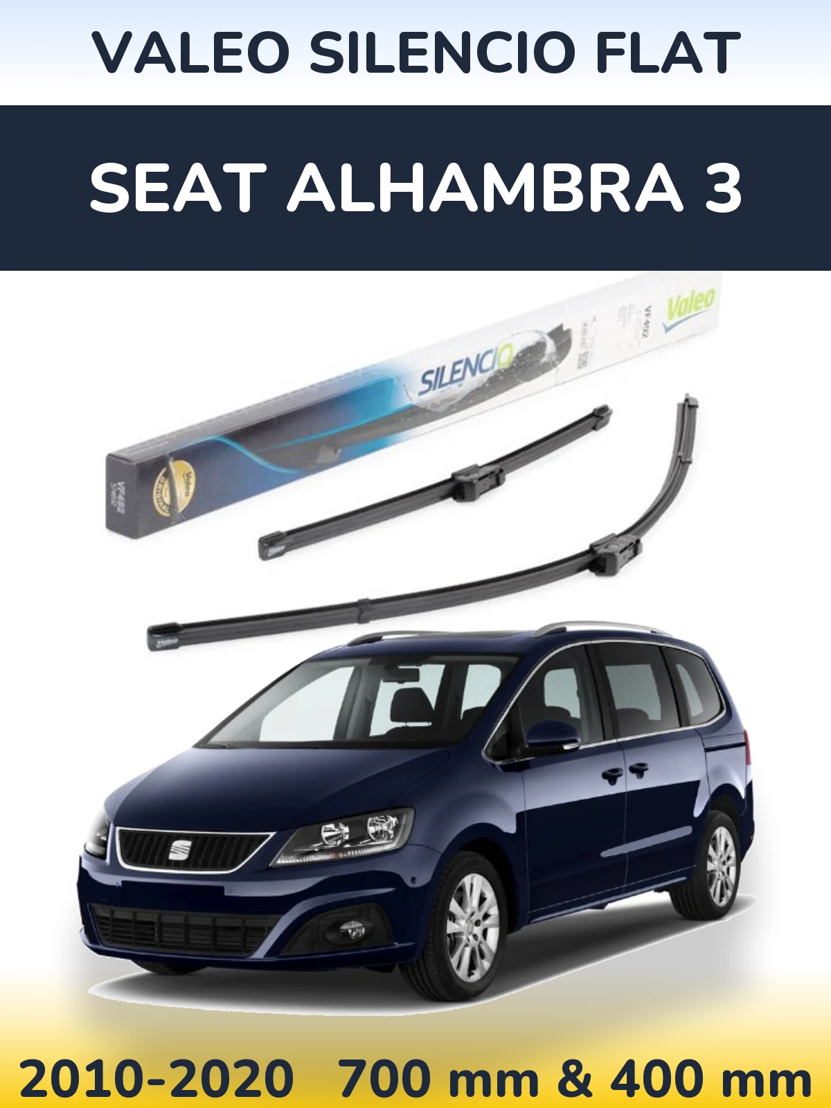 Torkarblad Valeo Silencio Flat för SEAT Alhambra 3