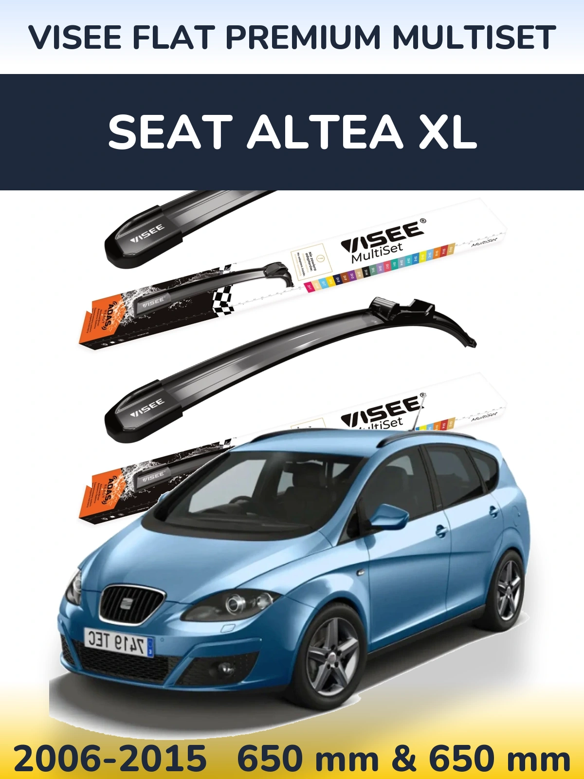 Torkarblad VISEE FLAT PREMIUM MultiSet för SEAT Altea XL