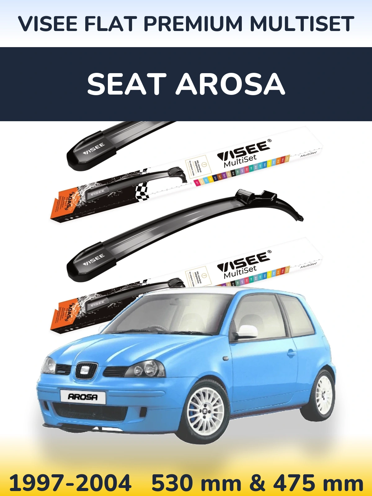 Torkarblad VISEE FLAT PREMIUM MultiSet för SEAT Arosa