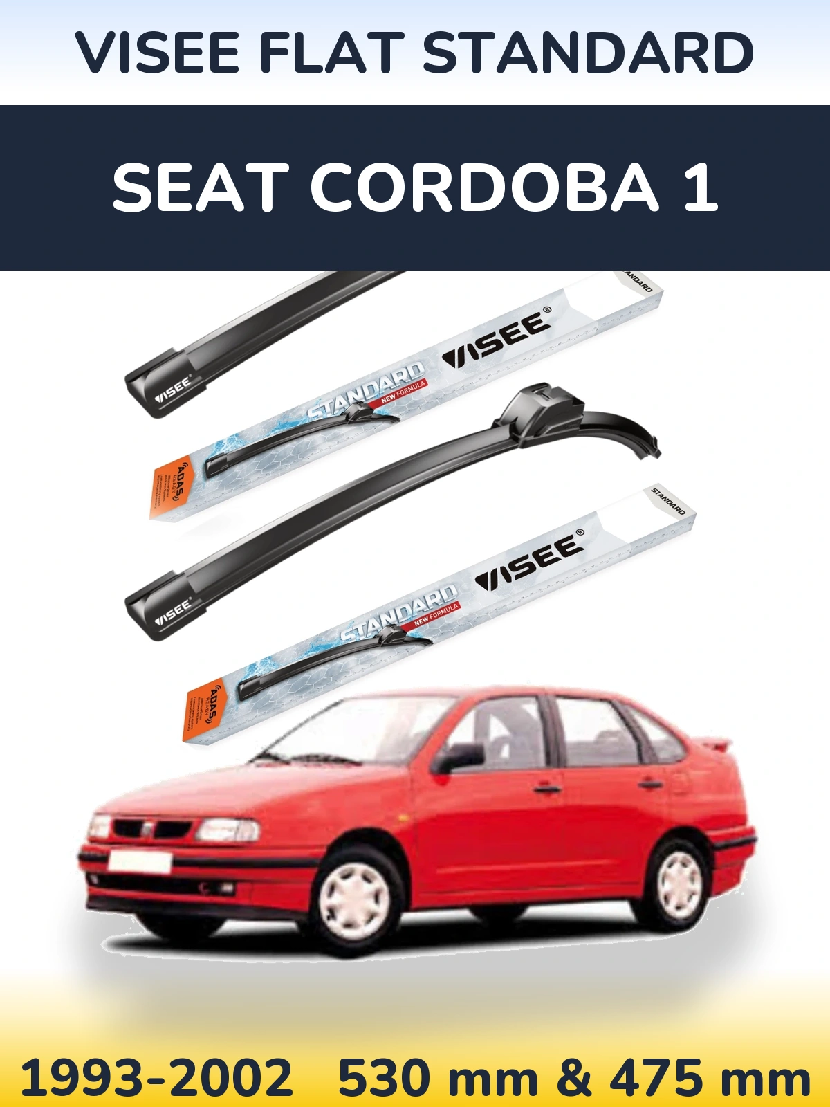 Torkarblad VISEE FLAT STANDARD för SEAT Cordoba 1