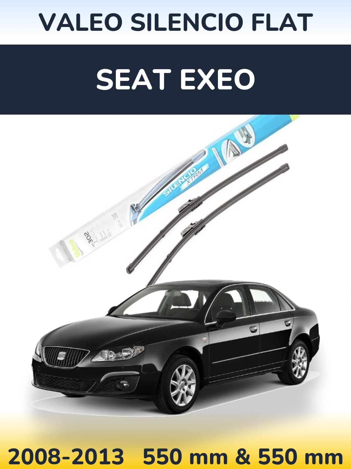 Комплект передних дворников Valeo Silencio Flat 550 & 550 мм для SEAT Exeo 2008-2013