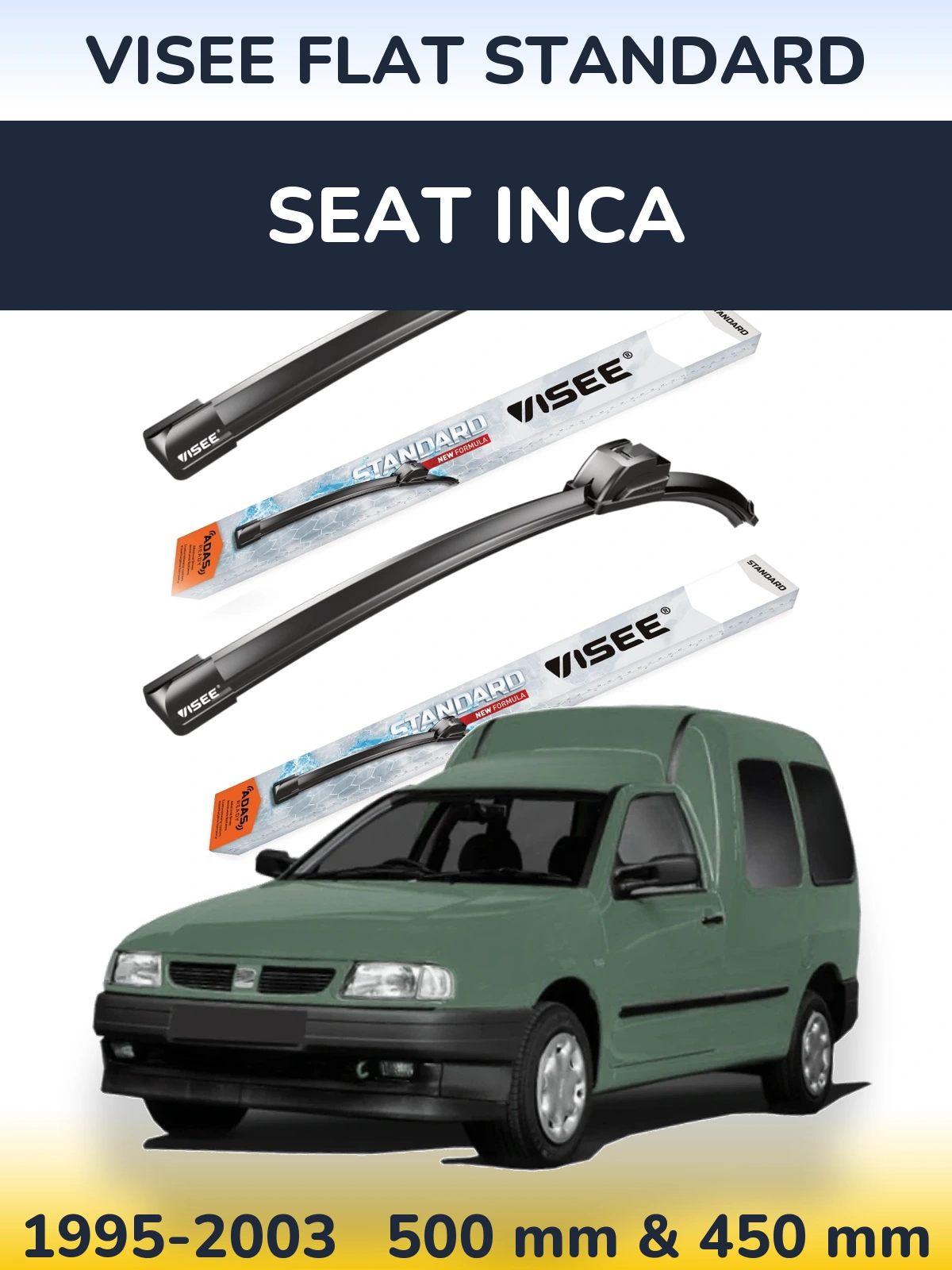Torkarblad VISEE FLAT STANDARD för SEAT Inca