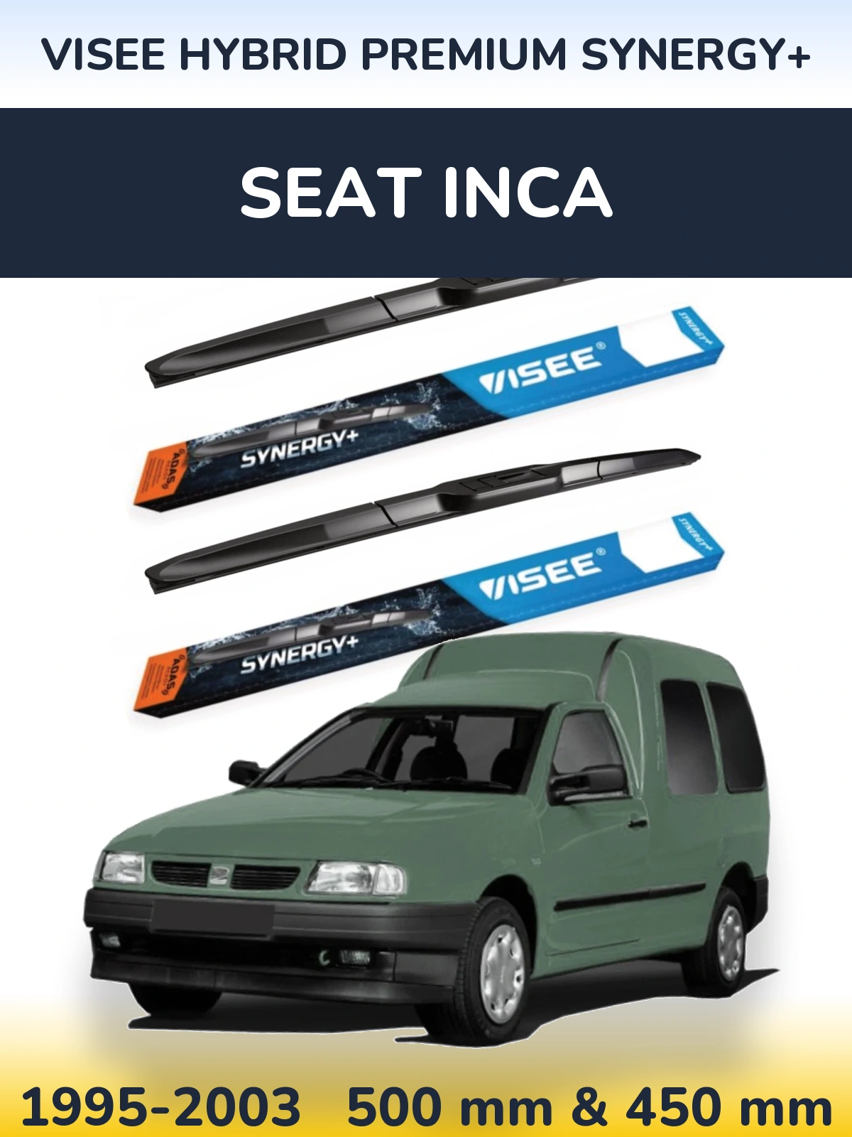 Torkarblad VISEE HYBRID PREMIUM SYNERGY+ för SEAT Inca