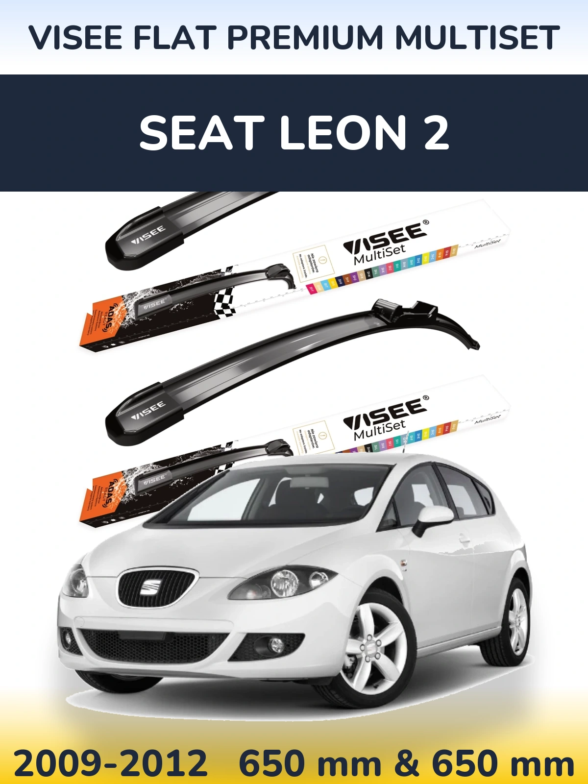 Torkarblad VISEE FLAT PREMIUM MultiSet för SEAT Leon 2