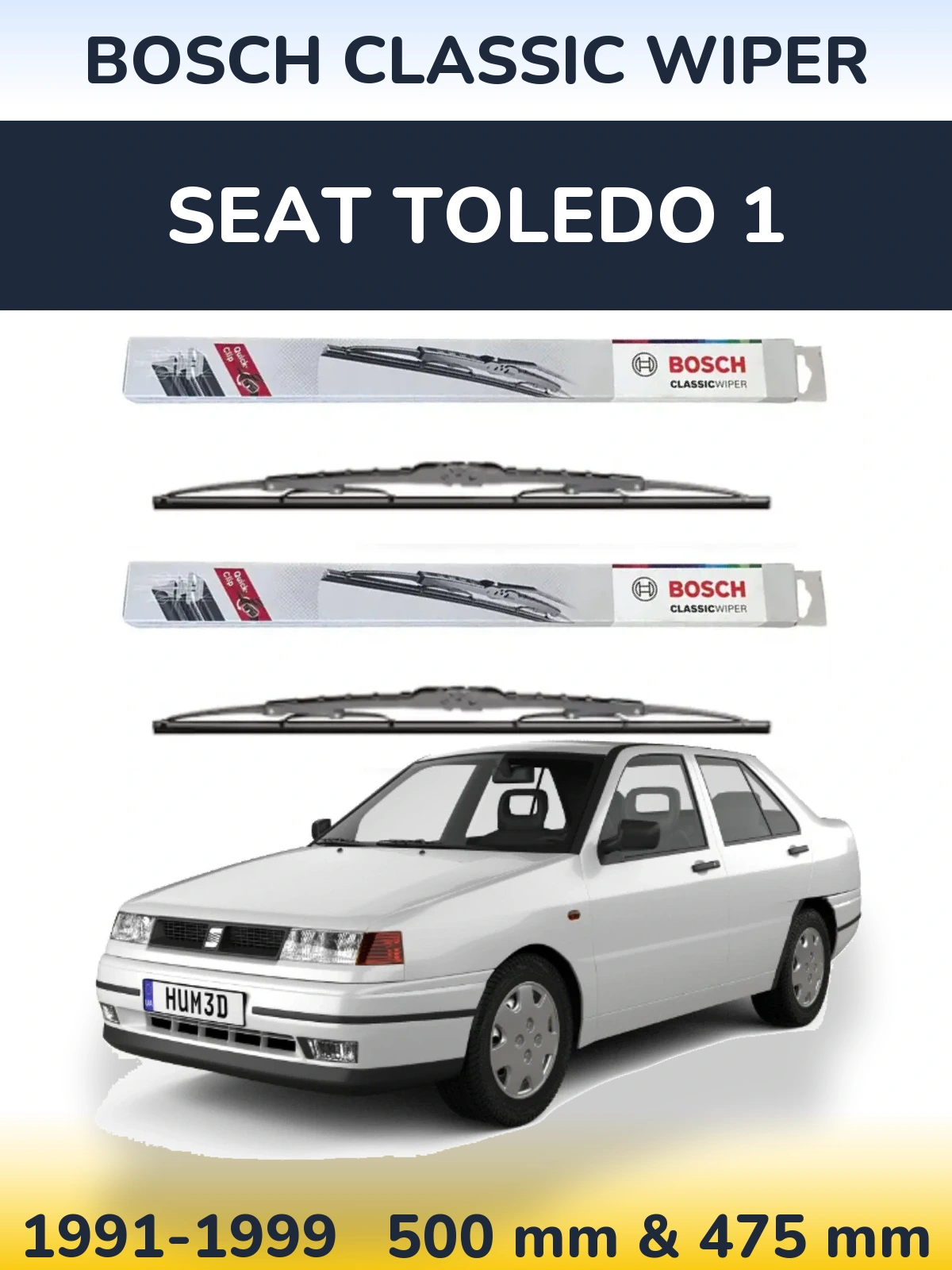 Torkarblad BOSCH Classic Wiper för SEAT Toledo 1