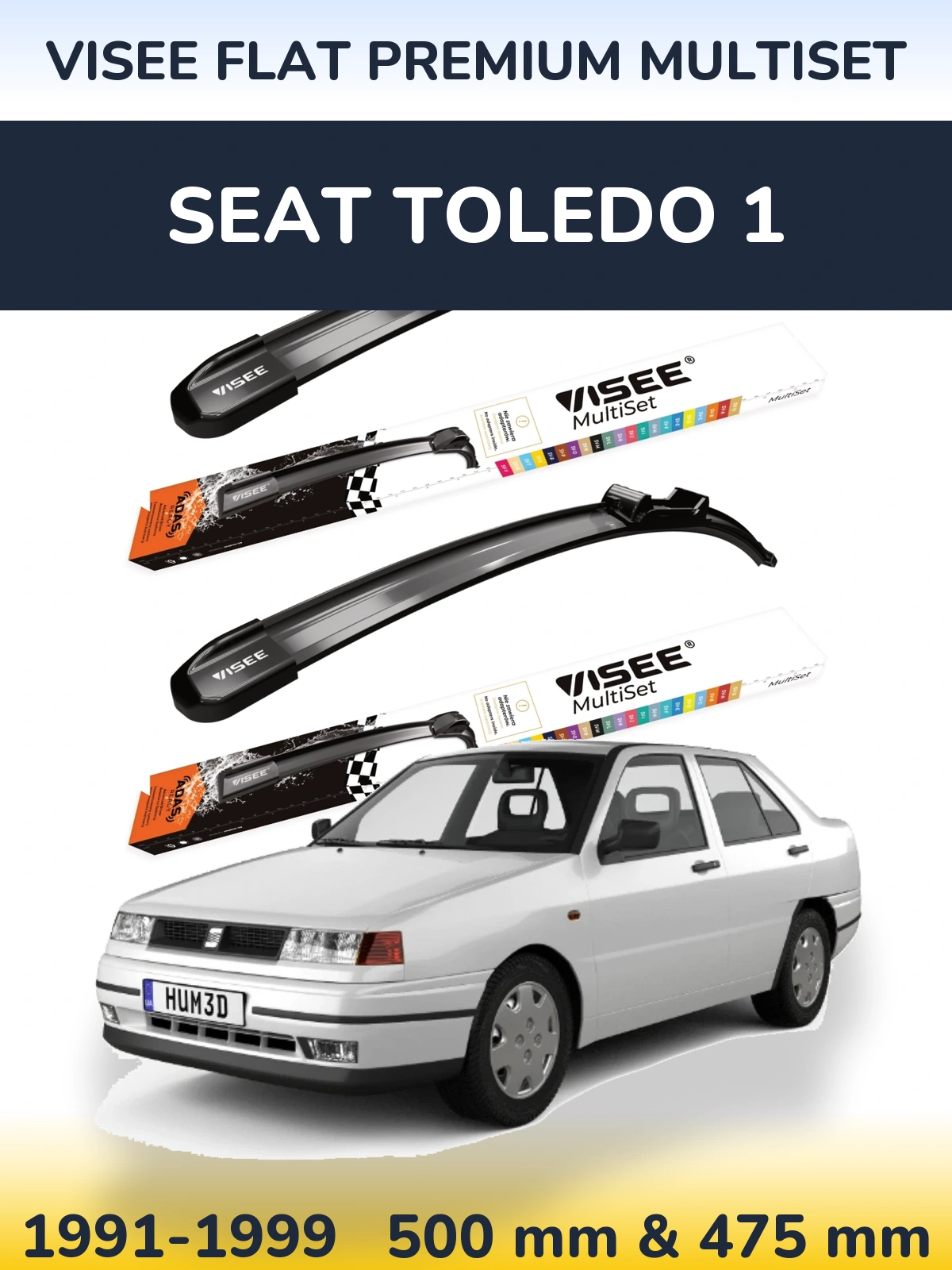 Torkarblad VISEE FLAT PREMIUM MultiSet för SEAT Toledo 1