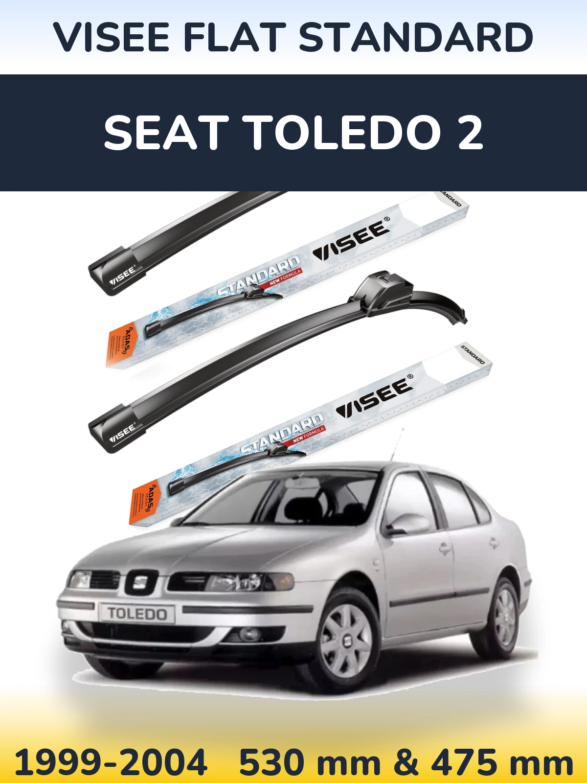 Torkarblad VISEE FLAT STANDARD för SEAT Toledo 2