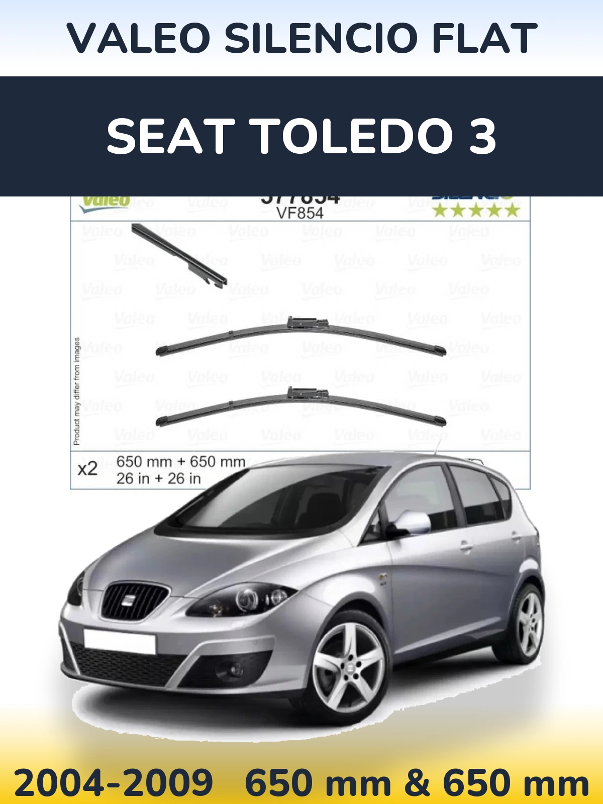 Torkarblad Valeo Silencio Flat för SEAT Toledo 3