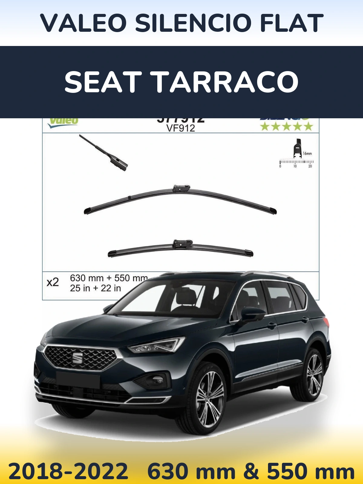 Torkarblad Valeo Silencio Flat för SEAT Tarraco