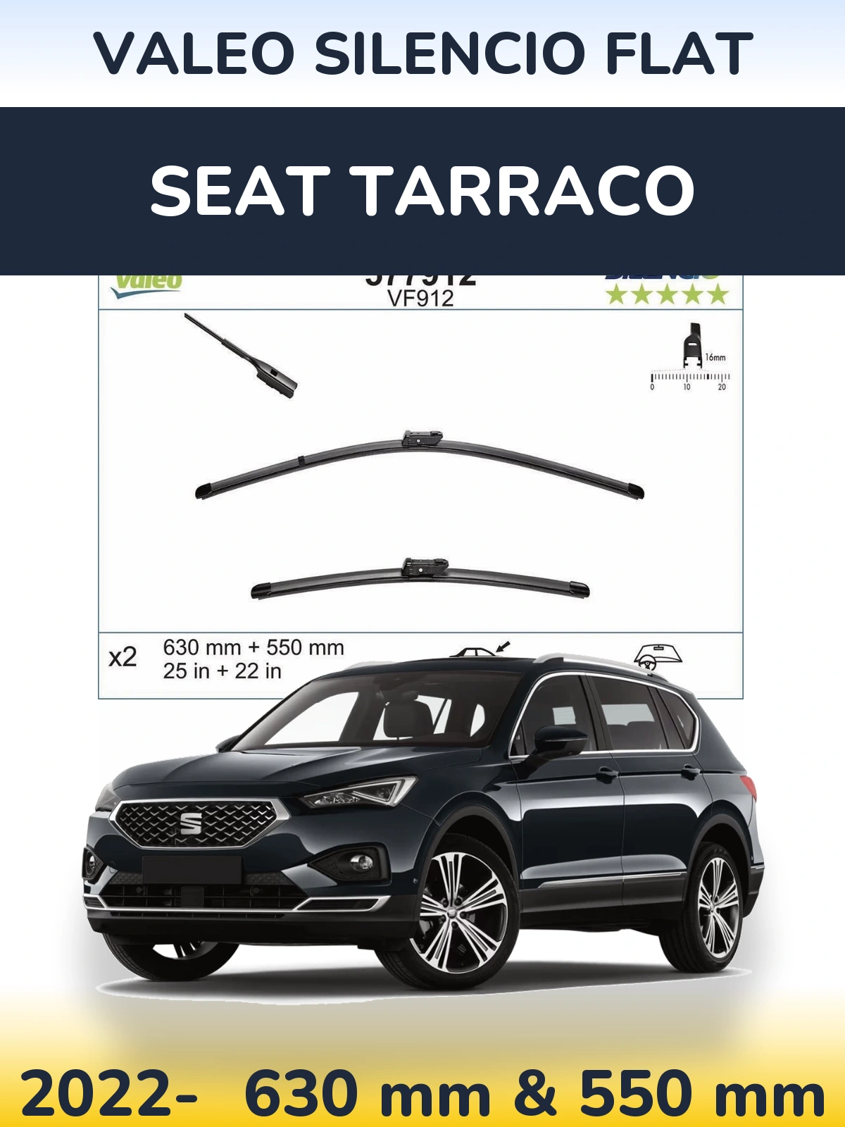 Torkarblad Valeo Silencio Flat för SEAT Tarraco