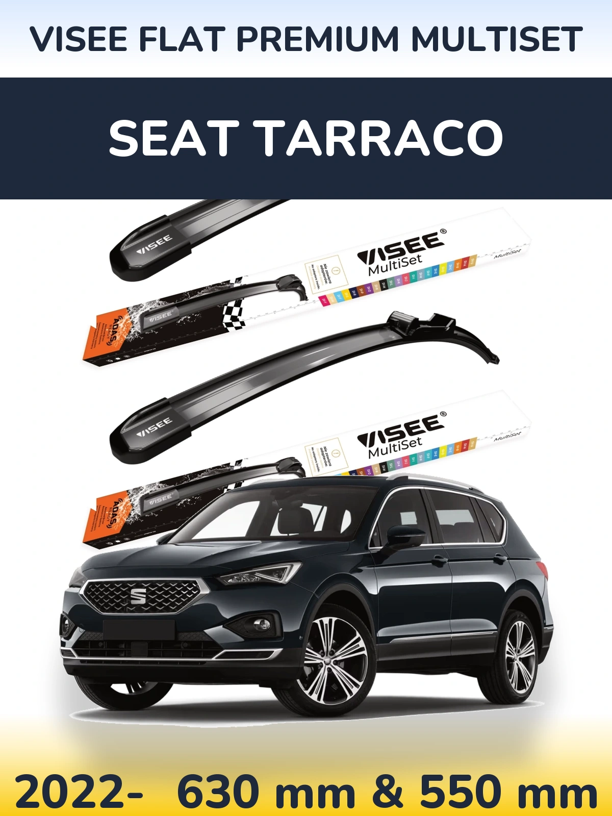 Torkarblad VISEE FLAT PREMIUM MultiSet för SEAT Tarraco