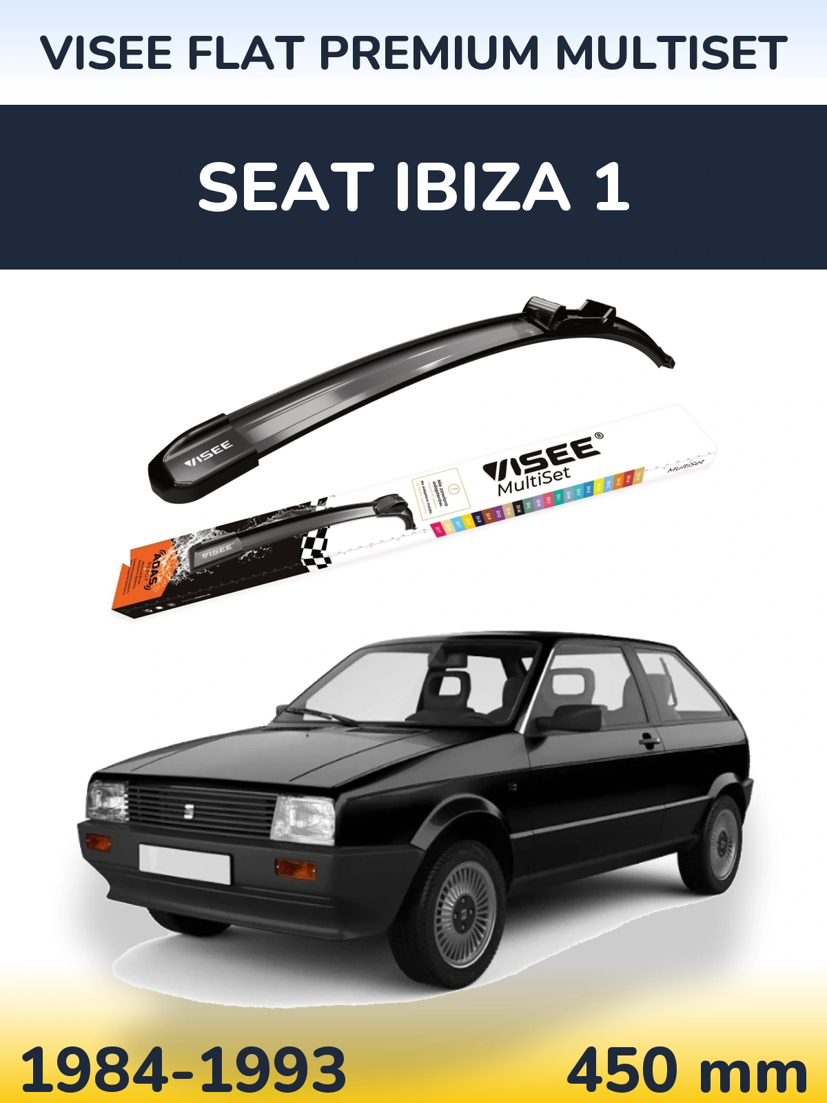 Передний дворник VISEE FLAT PREMIUM MultiSet 450 мм для SEAT Ibiza 1 1984-1993