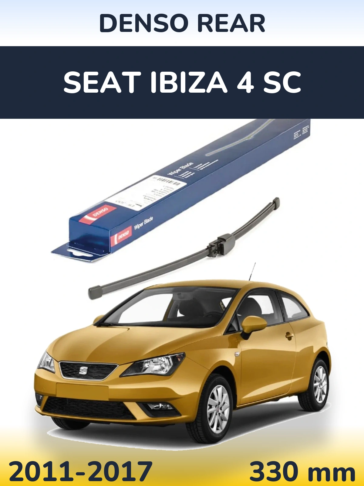 Rear wiper blade Denso Rear 335 mm for SEAT Ibiza 4 SC 2011-2017
