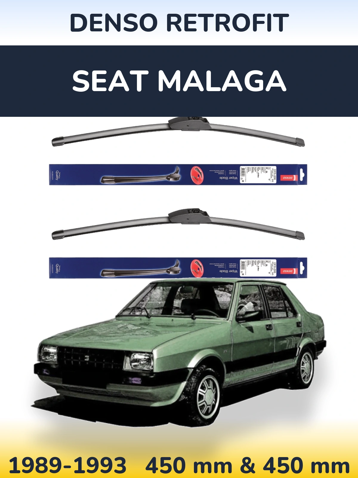 Комплект передніх щіток Denso Retrofit 450 & 450 мм для SEAT Malaga 1989-1993
