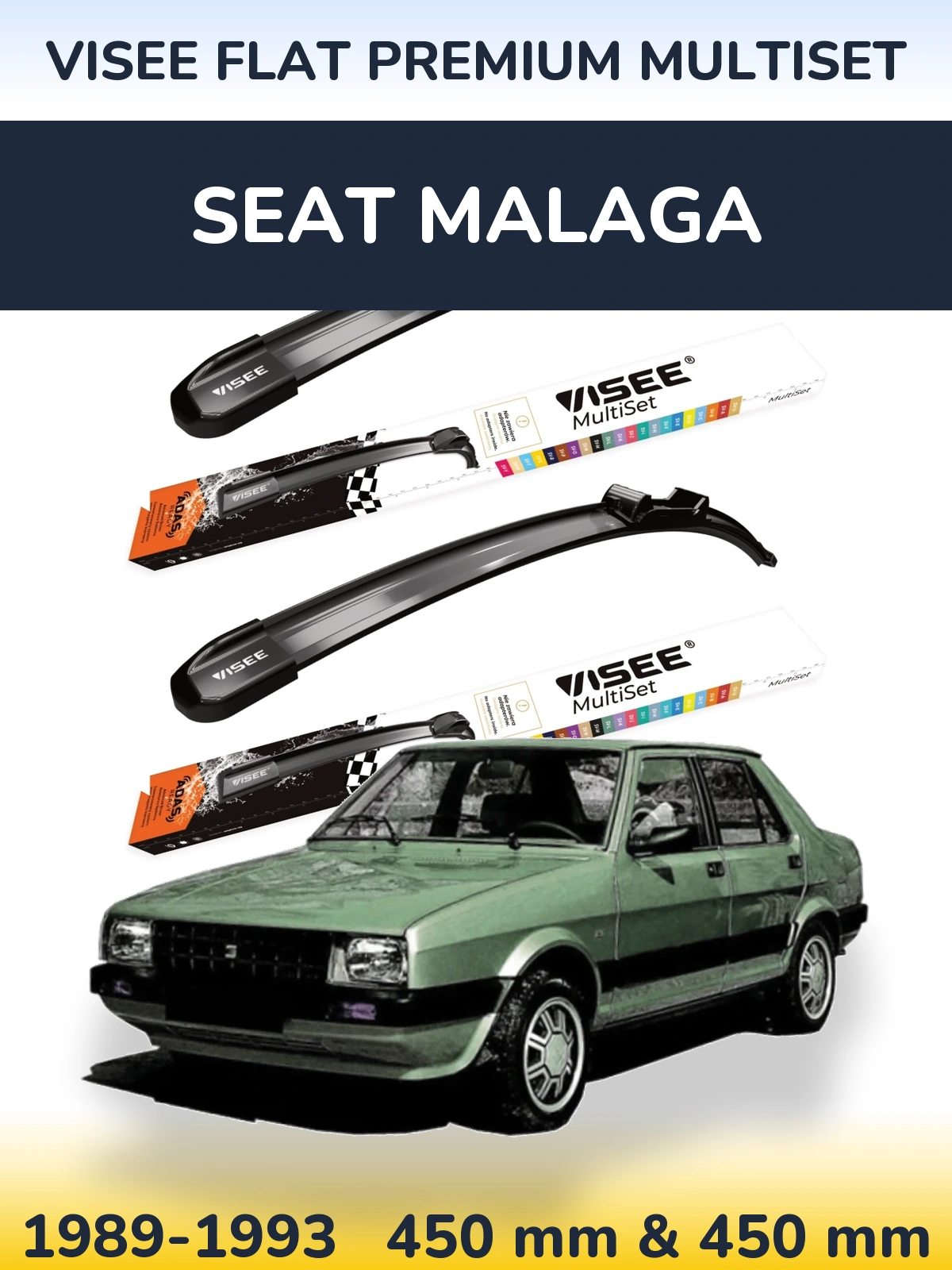 Torkarblad VISEE FLAT PREMIUM MultiSet för SEAT Malaga
