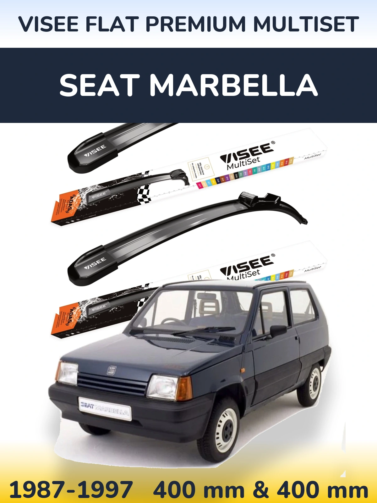 Torkarblad VISEE FLAT PREMIUM MultiSet för SEAT Marbella