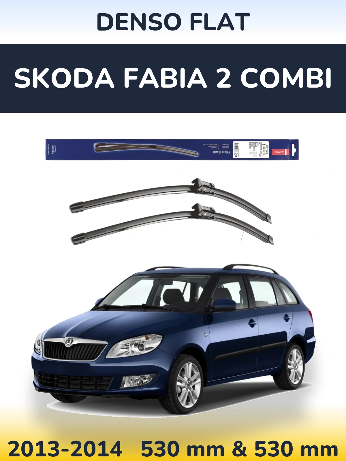 Torkarblad Denso Flat för Skoda Fabia 2 Combi
