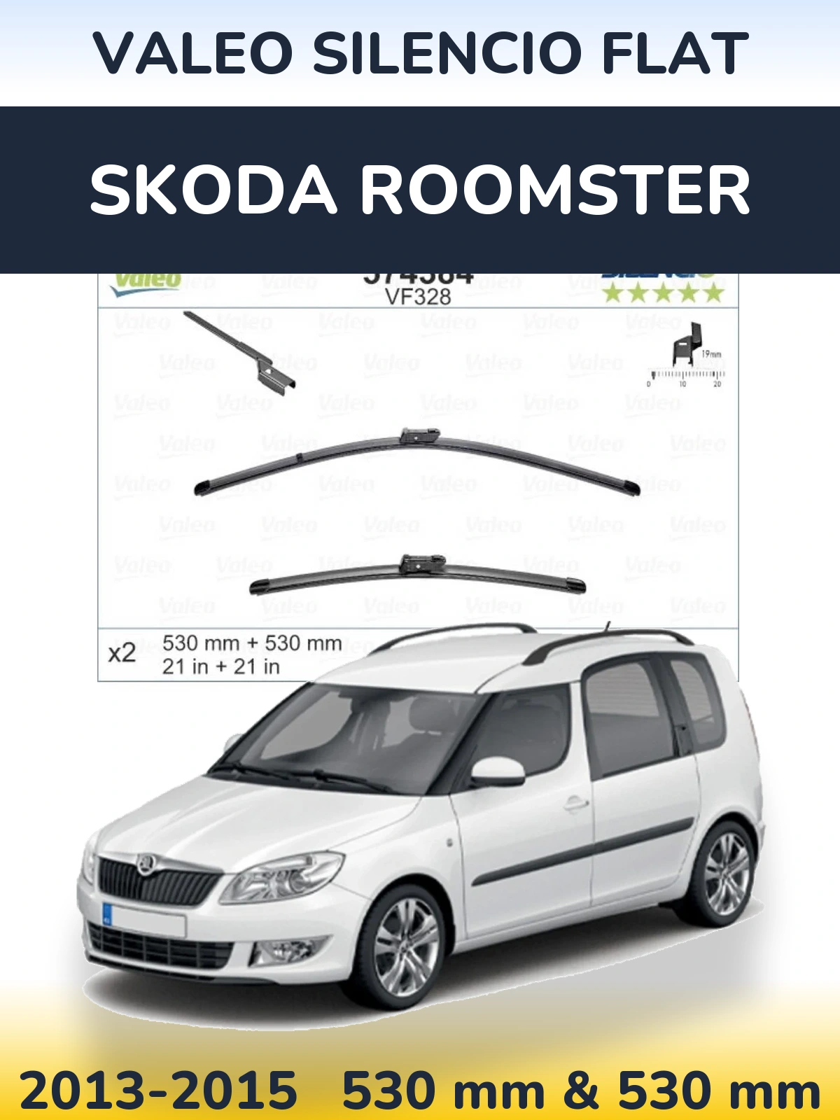 Torkarblad Valeo Silencio Flat för Skoda Roomster