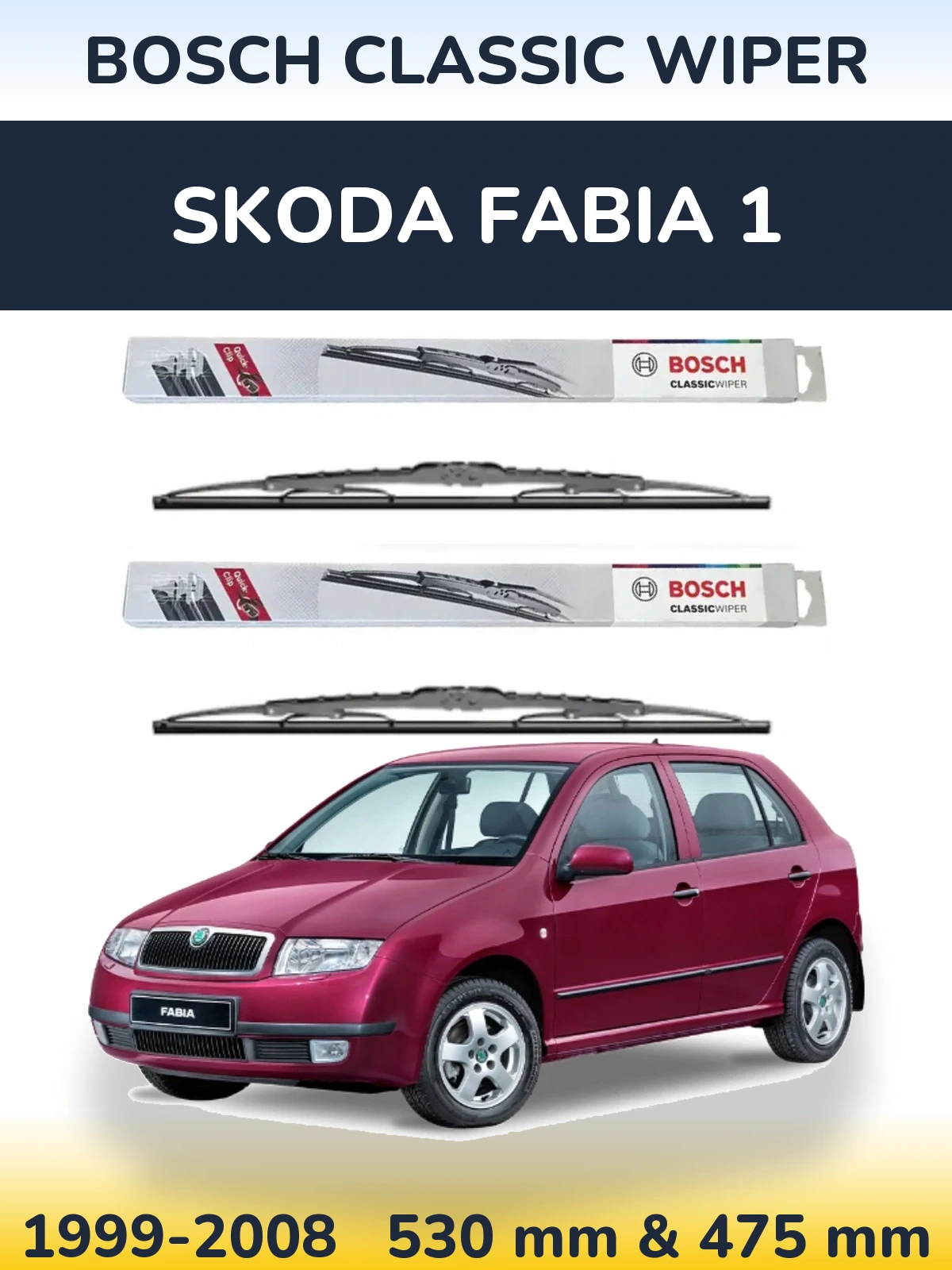 Torkarblad BOSCH Classic Wiper för Skoda Fabia 1