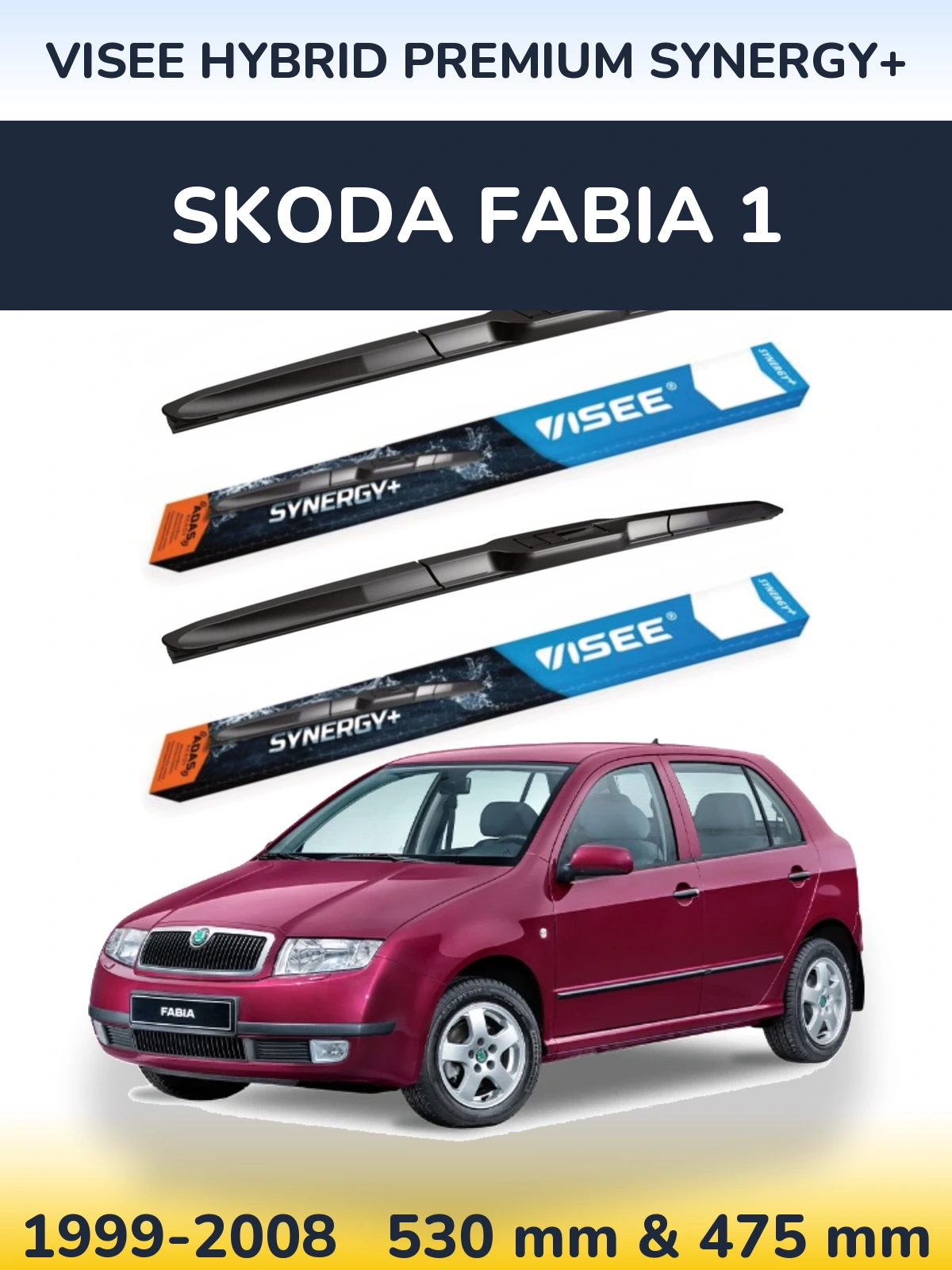 Torkarblad VISEE HYBRID PREMIUM SYNERGY+ för Skoda Fabia 1