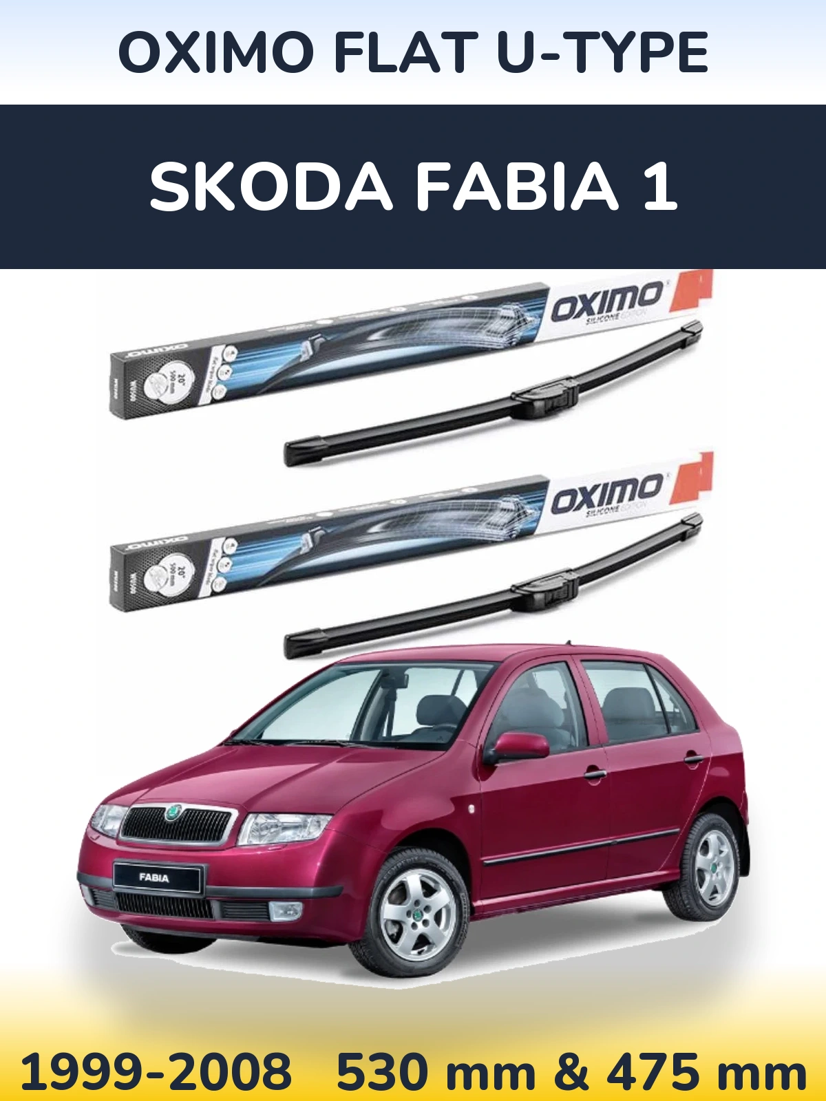 Torkarblad Oximo Flat U-type för Skoda Fabia 1