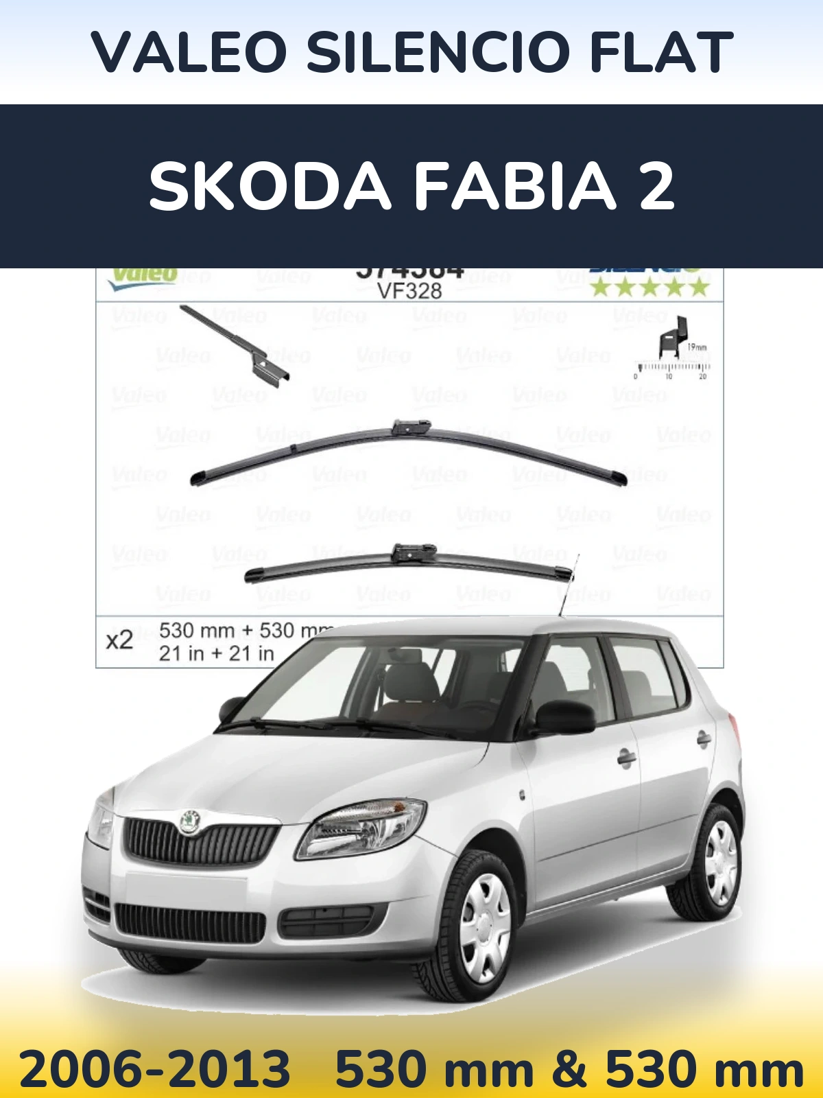 Torkarblad Valeo Silencio Flat för Skoda Fabia 2