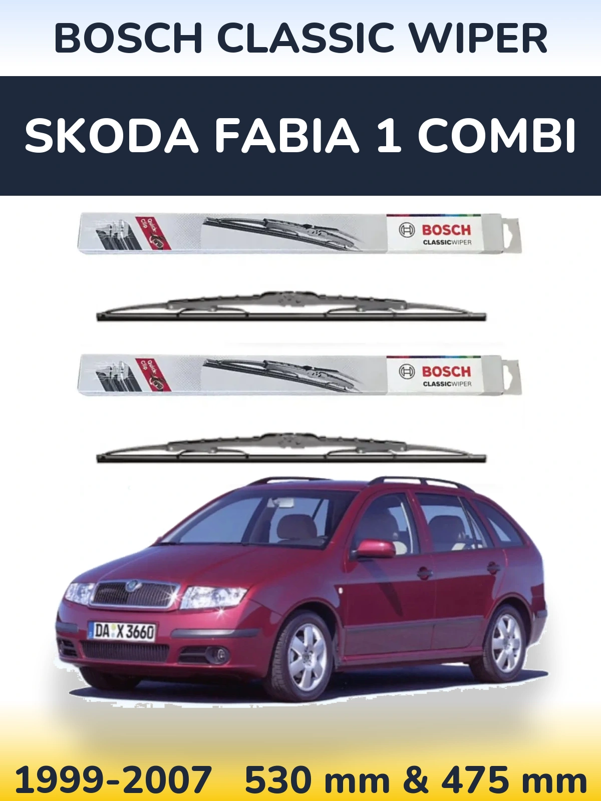 Torkarblad BOSCH Classic Wiper för Skoda Fabia 1 Combi