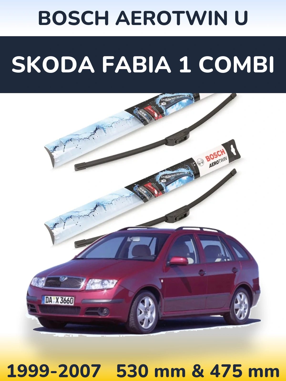 Torkarblad BOSCH AeroTwin U för Skoda Fabia 1 Combi