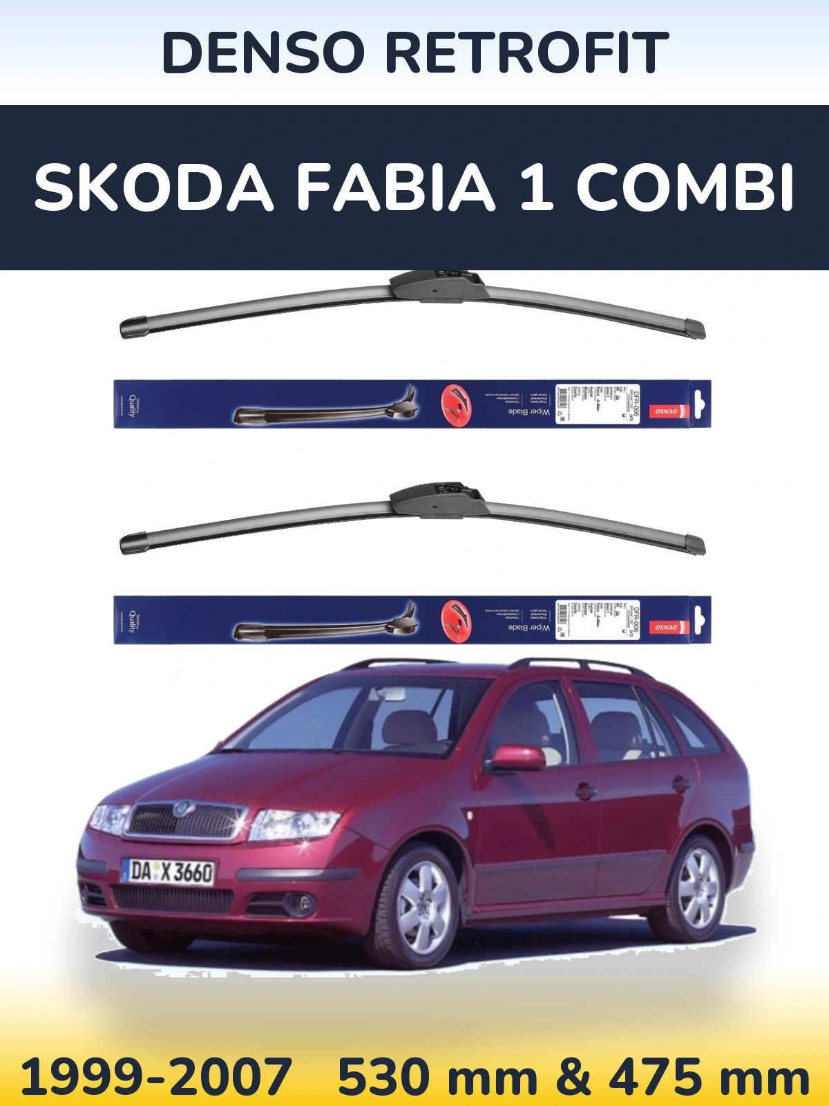 Torkarblad Denso Retrofit för Skoda Fabia 1 Combi