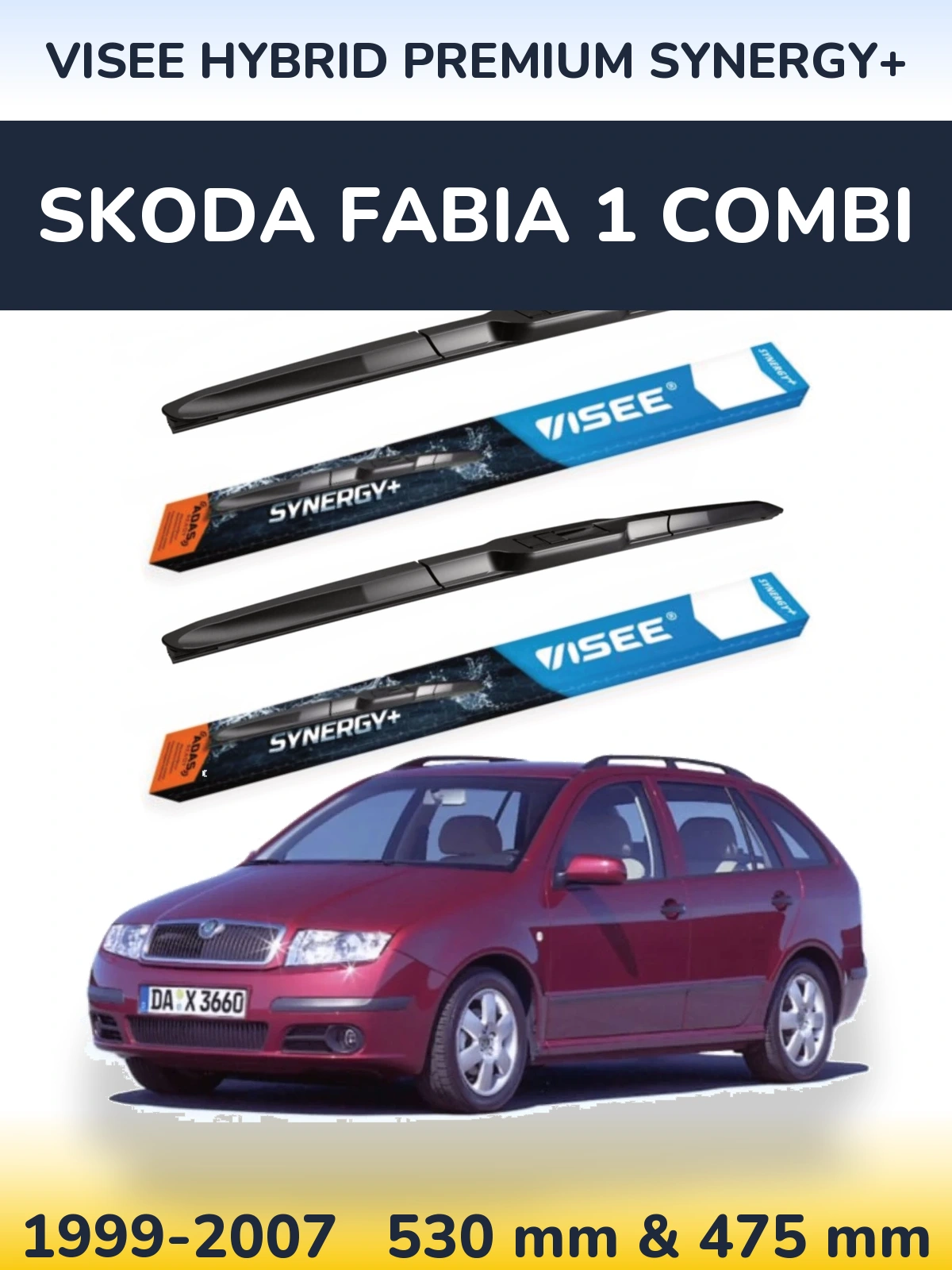 Torkarblad VISEE HYBRID PREMIUM SYNERGY+ för Skoda Fabia 1 Combi