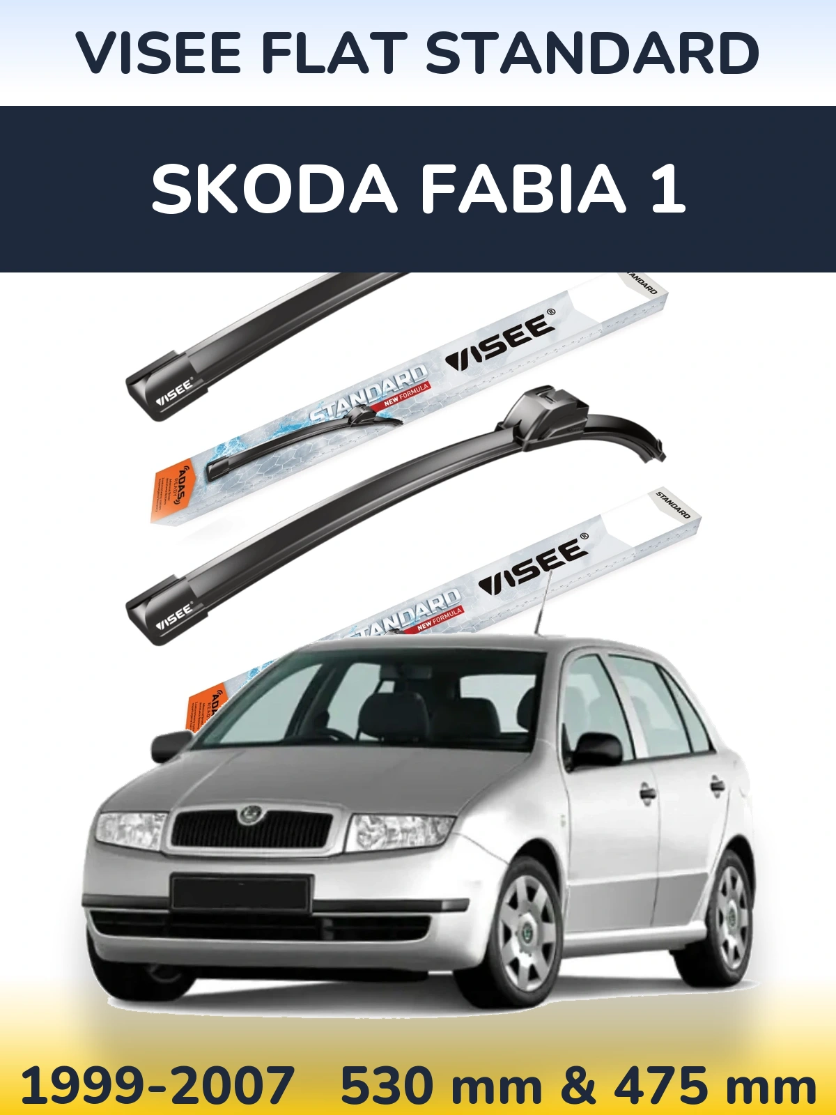 Torkarblad VISEE FLAT STANDARD för Skoda Fabia 1
