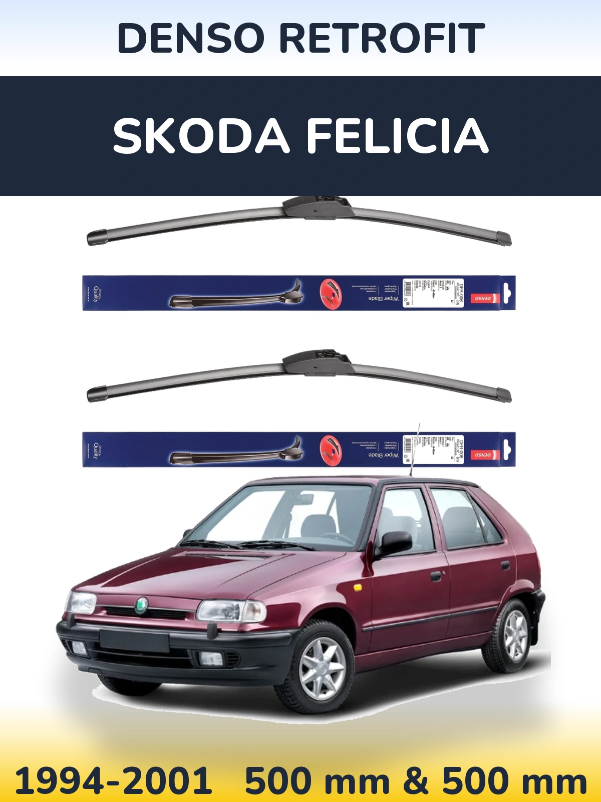 Torkarblad Denso Retrofit för Skoda Felicia