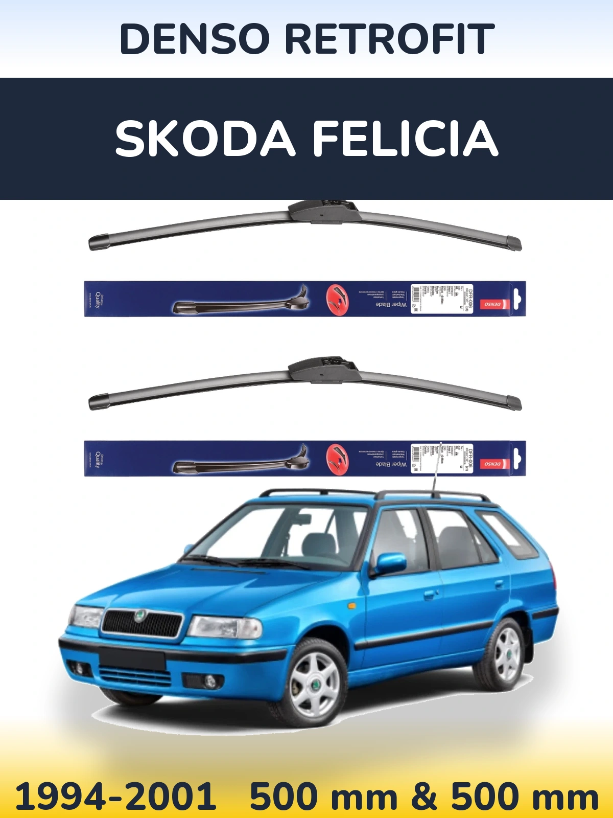 Torkarblad Denso Retrofit för Skoda Felicia