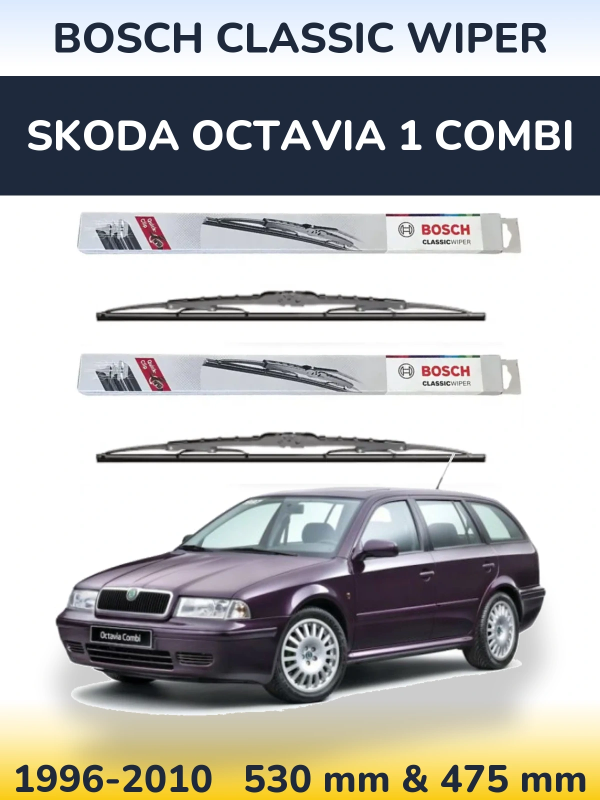 Torkarblad BOSCH Classic Wiper för Skoda Octavia 1 Combi