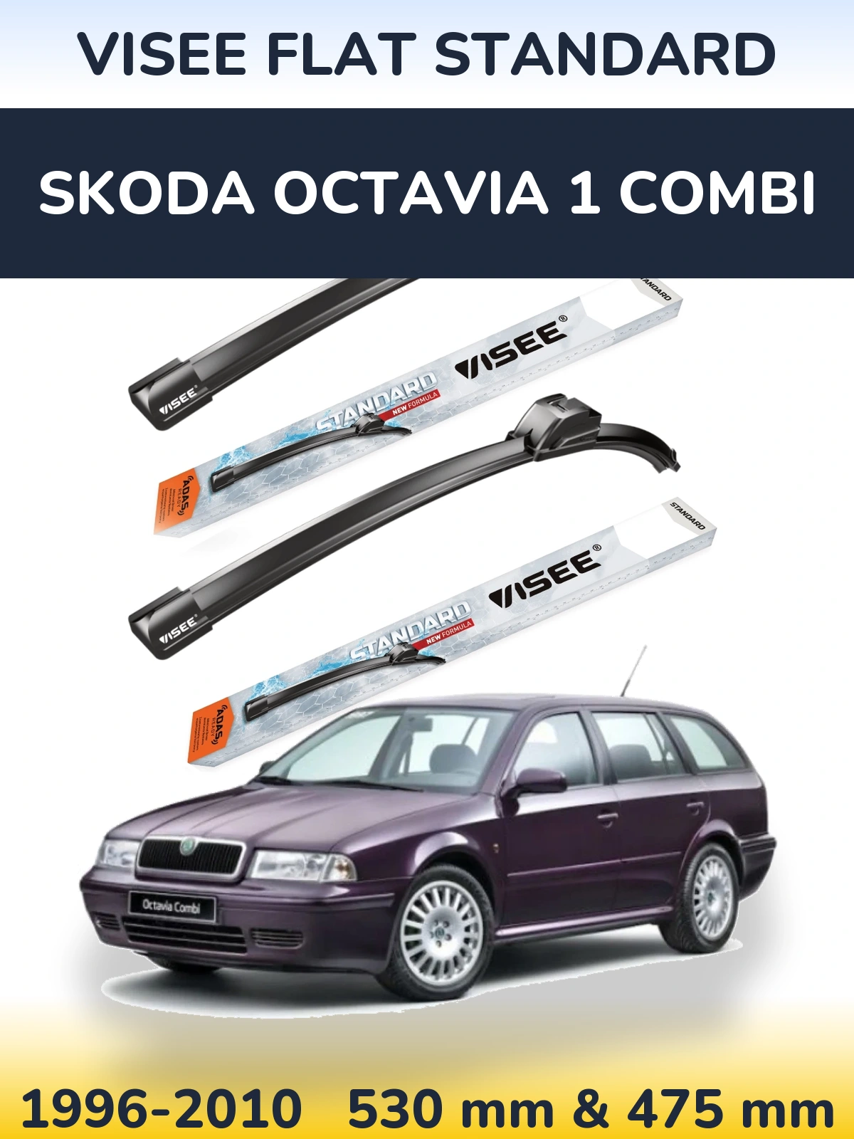 Torkarblad VISEE FLAT STANDARD för Skoda Octavia 1 Combi