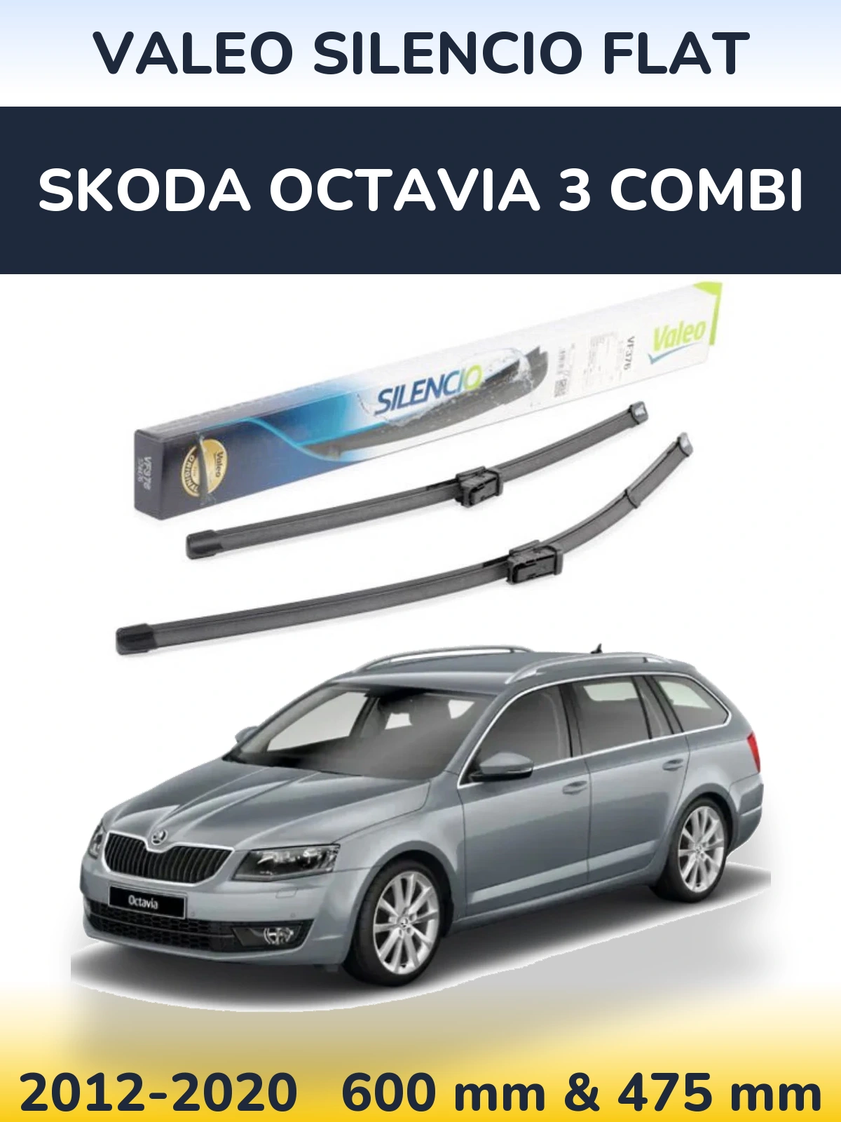 Torkarblad Valeo Silencio Flat för Skoda Octavia 3 Combi
