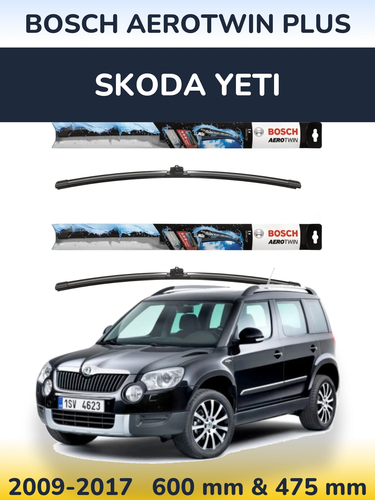 Torkarblad BOSCH AeroTwin Plus för Skoda Yeti