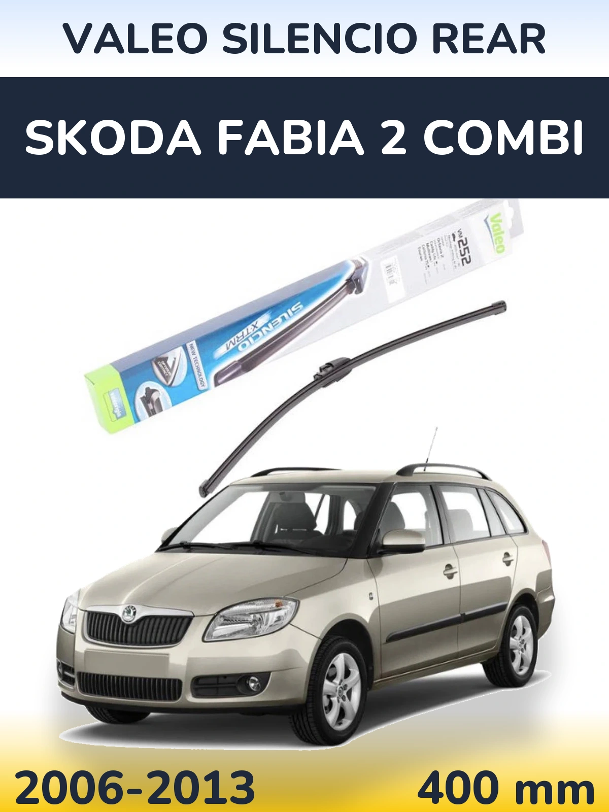 Torkarblad Valeo Silencio Rear för Skoda Fabia 2 Combi