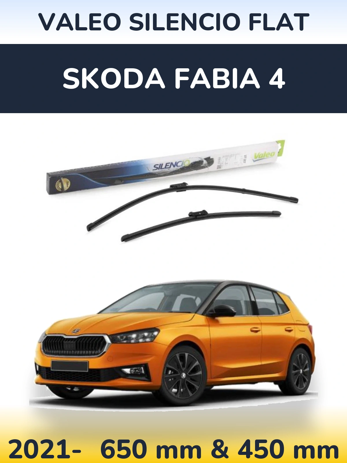 Torkarblad Valeo Silencio Flat för Skoda Fabia 4