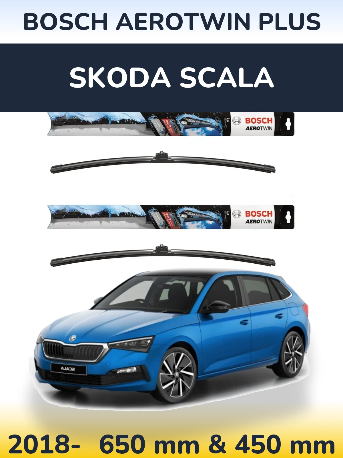 Torkarblad BOSCH AeroTwin Plus för Skoda Scala