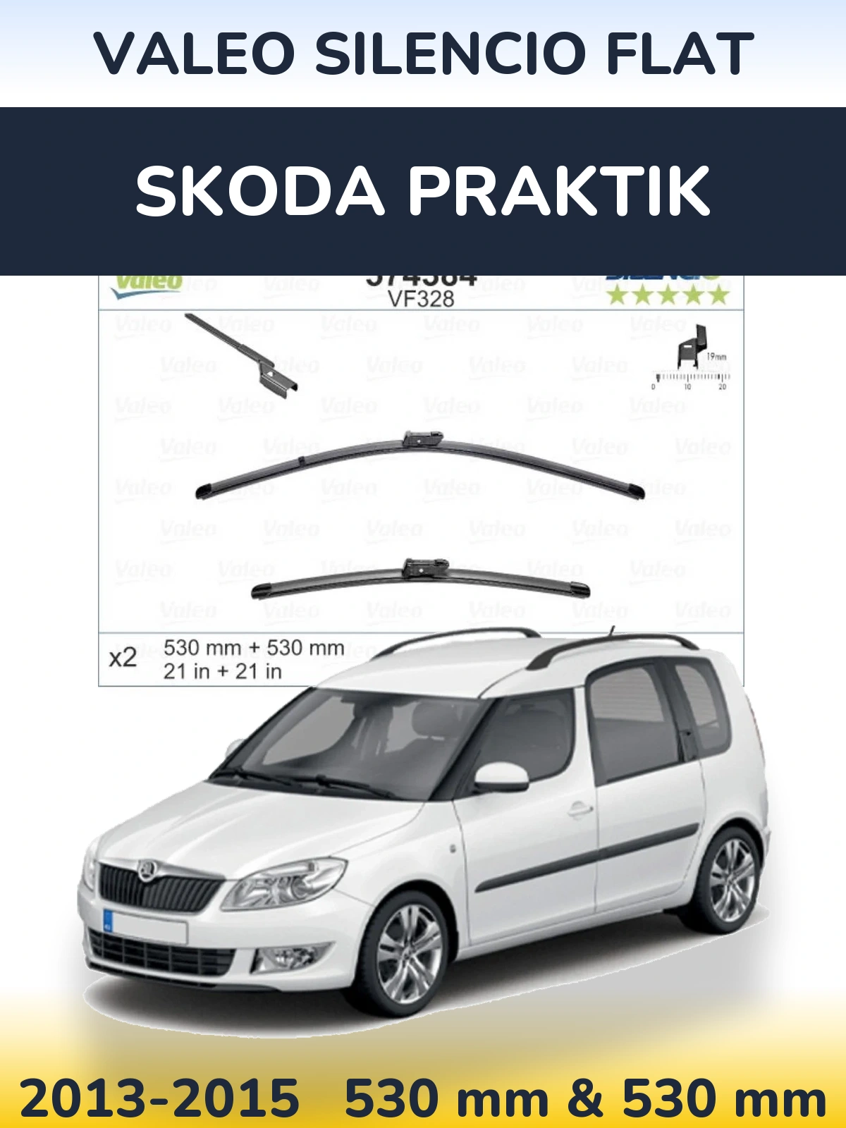 Torkarblad Valeo Silencio Flat för Skoda Praktik