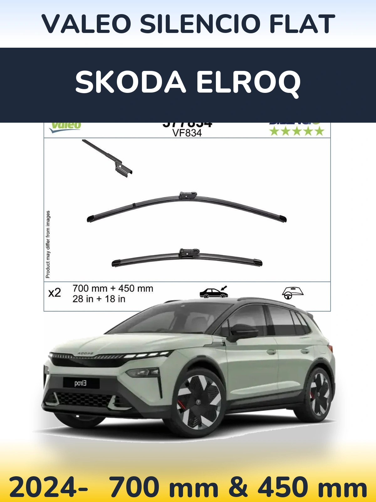 Torkarblad Valeo Silencio Flat för Skoda Elroq